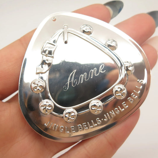 925 Sterling Silver Vintage Towle 1980 "Jingle Bells" Large Pendant