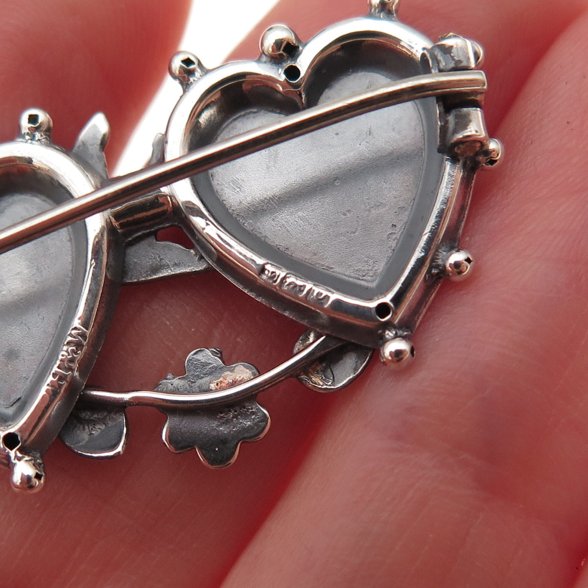 Hepburn & Wilcox Sterling Silver Antique 1944 Birmingham Mizpah Heart Pin Brooch