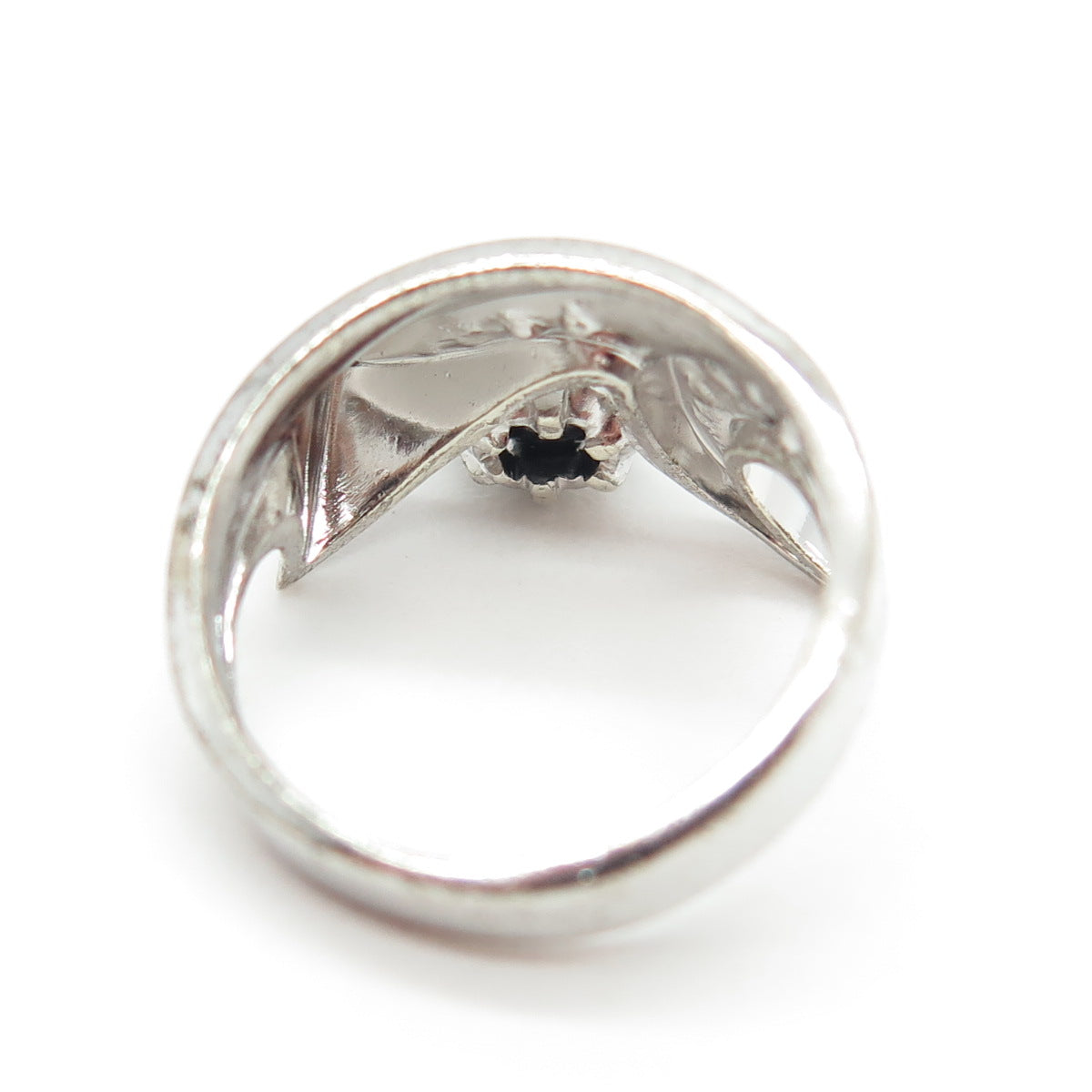 McGrath-Hamin 925 Sterling Silver Antique Real Pearl & Rhinestone Ring Size 5.25