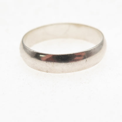 925 Sterling Silver Vintage Classic Wedding Oxidized Band Ring Size 8.25