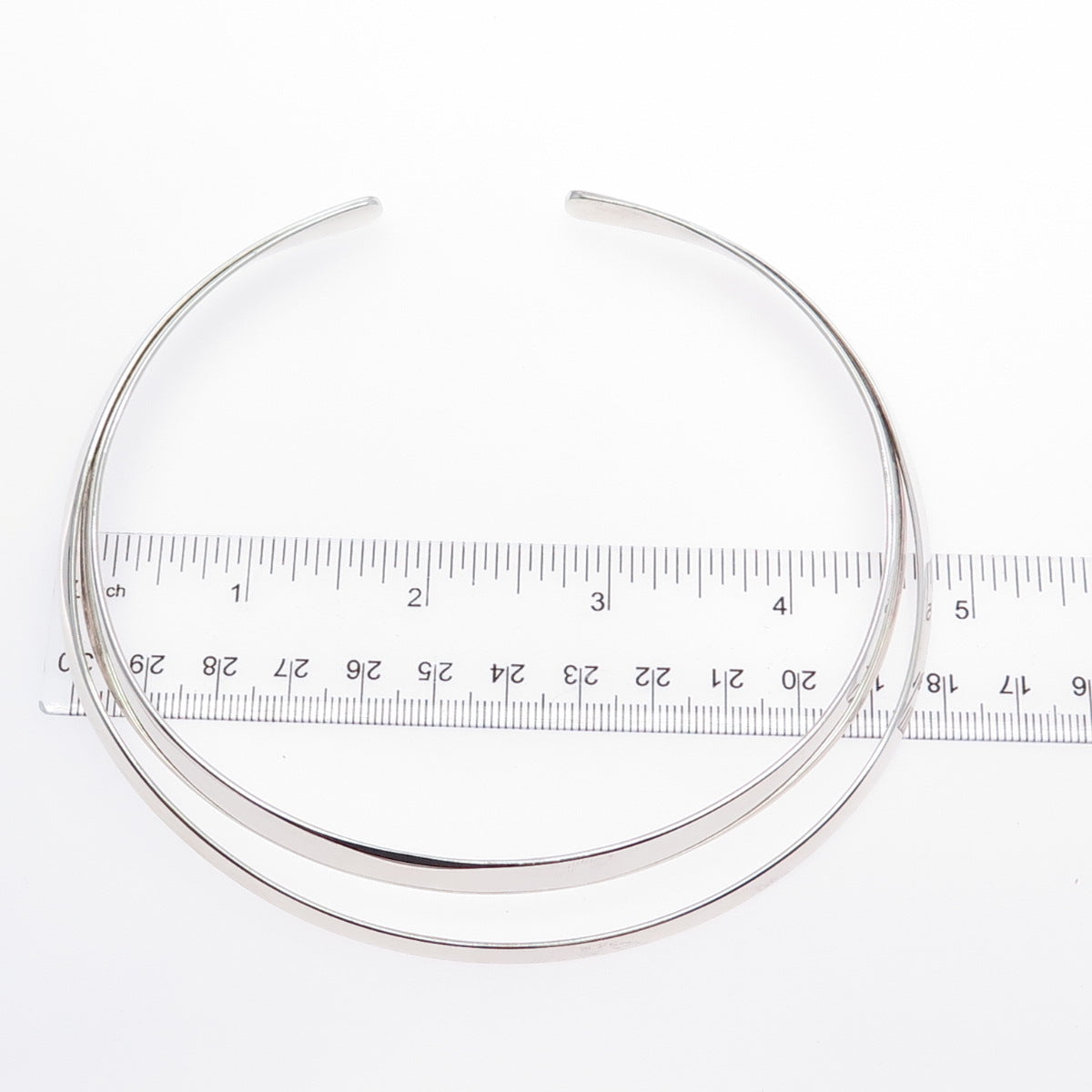 MILOR Sterling Silver Vintage Italy Modernist Adjustable Choker Necklace 14-16"