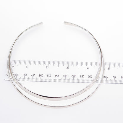 MILOR Sterling Silver Vintage Italy Modernist Adjustable Choker Necklace 14-16"