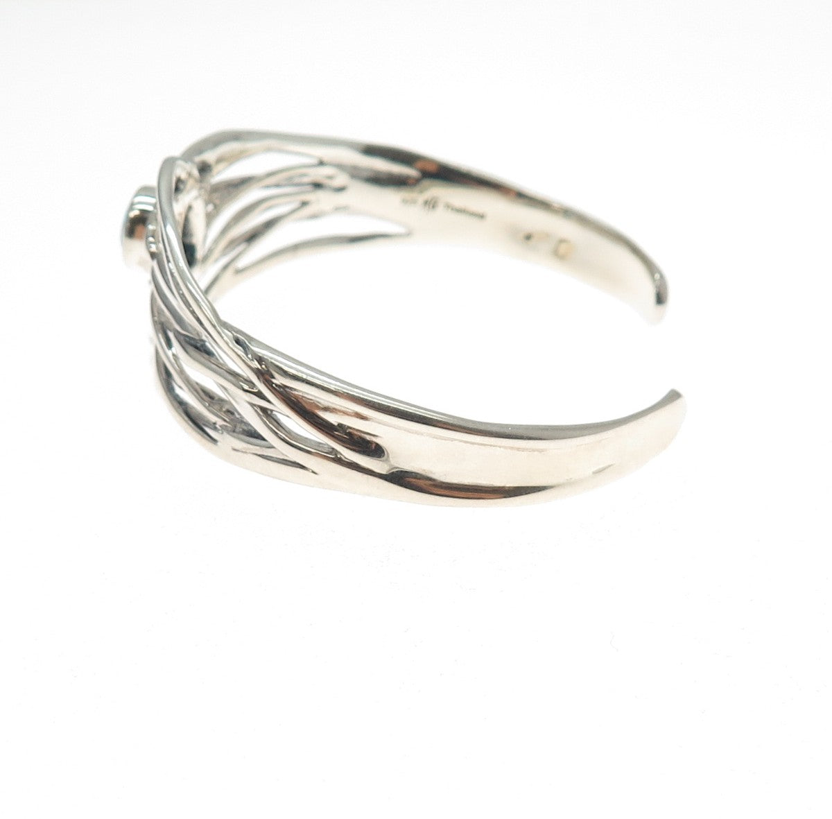 HAGIT GORALI 925 Sterling Vintage Blue Topaz Modernist Adjustable Bracelet 6.5"