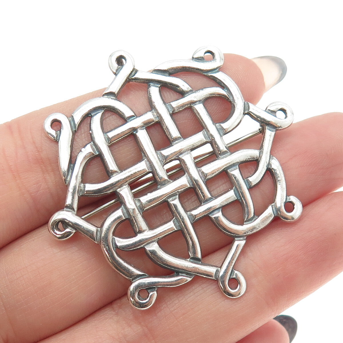 HAMILTON & HAMILTON 925 Sterling Silver Vintage Celtic Knot Pin Pendant
