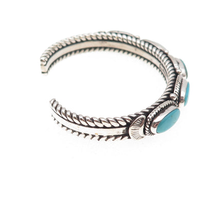 Arlene Soce Navajo Old Pawn Sterling Vintage Turquoise Adjustable Bracelet 5.75"
