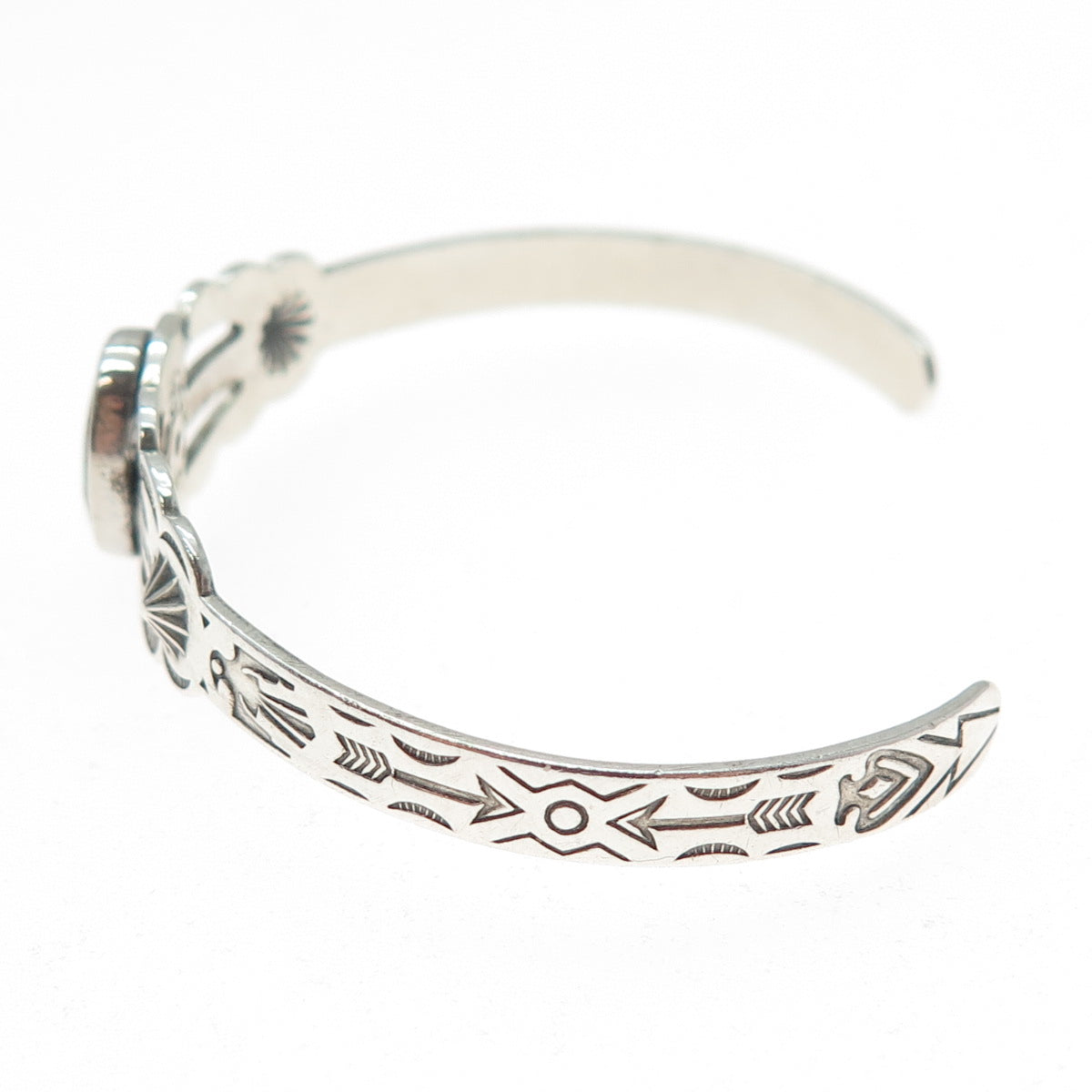 PACIFIC JEWELRY Old Pawn Sterling Vintage Turquoise Adjustable Bracelet 5.25"