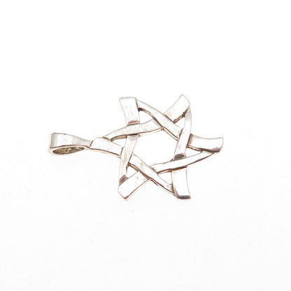 Kabana 925 Sterling Silver Vintage Star of David Oxidized Charm Pendant