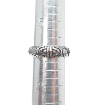 925 Sterling Silver Vintage Runic Symbol Oxidized Band Ring Size 6