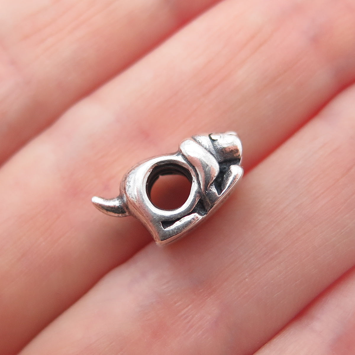 CHAMILIA 925 Sterling Silver Dog Oxidized Slide Bead Charm