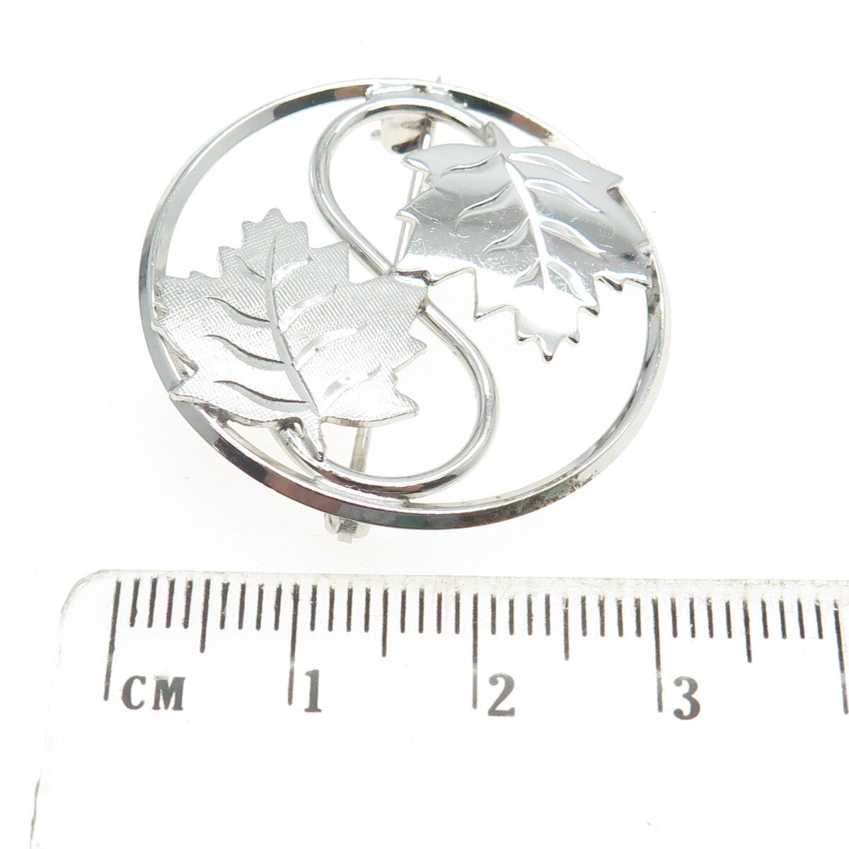 LAMODE 925 Sterling Silver Vintage Maple Leaf Pin Brooch