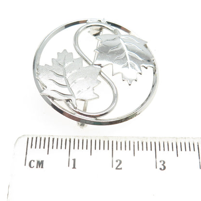 LAMODE 925 Sterling Silver Vintage Maple Leaf Pin Brooch