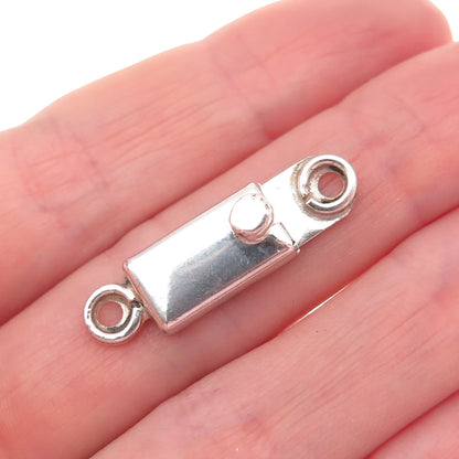 925 Sterling Silver Vintage Bracelet / Necklace Box Lock Clasp