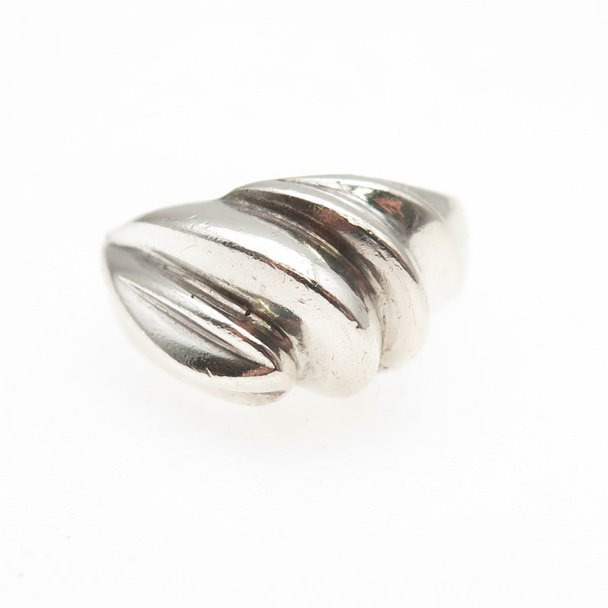 925 Sterling Silver Vintage Modernist Oxidized Ring Size 6.75