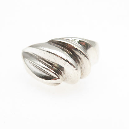 925 Sterling Silver Vintage Modernist Oxidized Ring Size 6.75