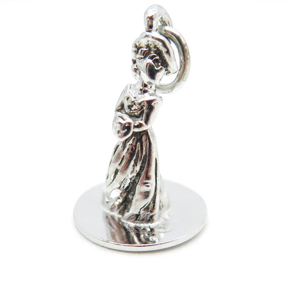 925 Sterling Silver Vintage Bride 3D Pendant