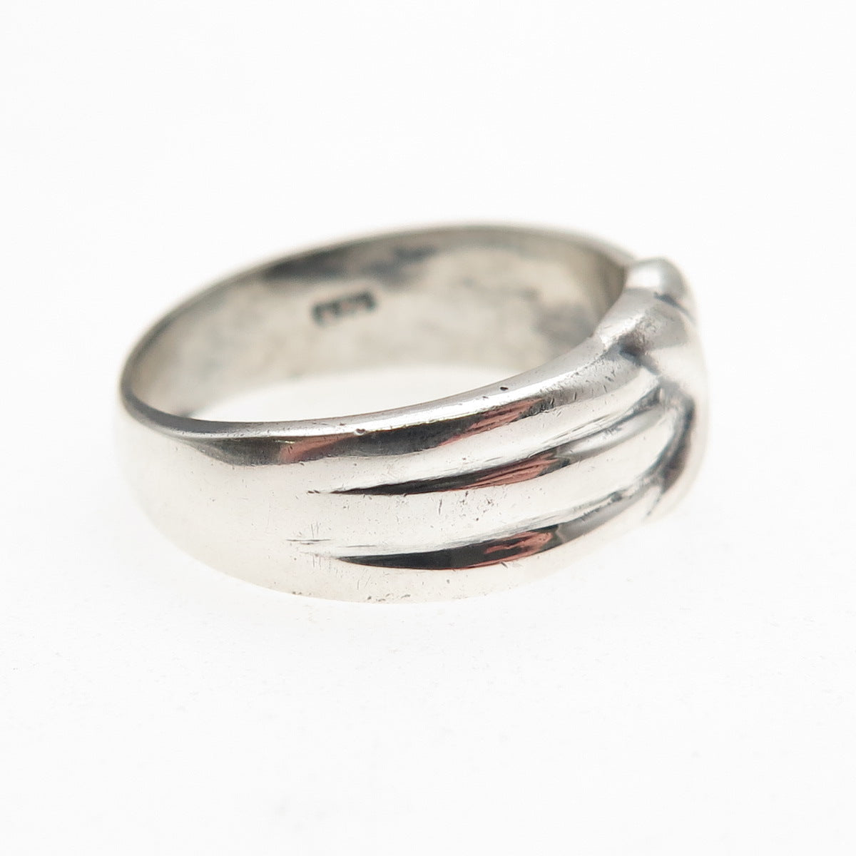 925 Sterling Silver Vintage Modernist Arrow Oxidized Ring Size 6