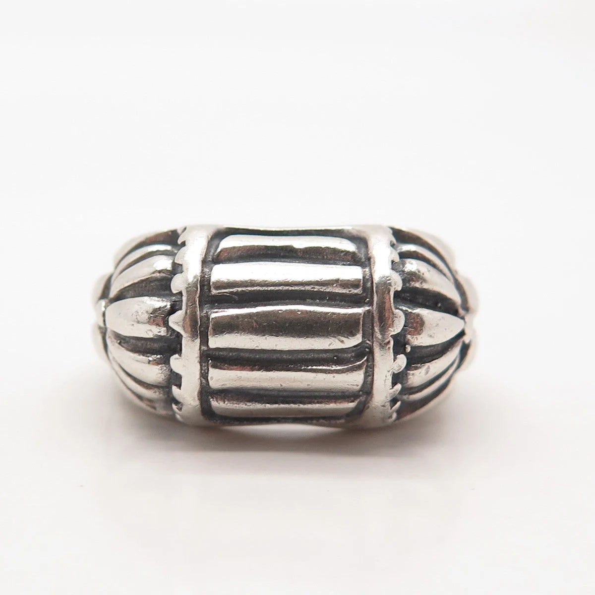 925 Sterling Silver Vintage Tribal Domed Ring Size 7
