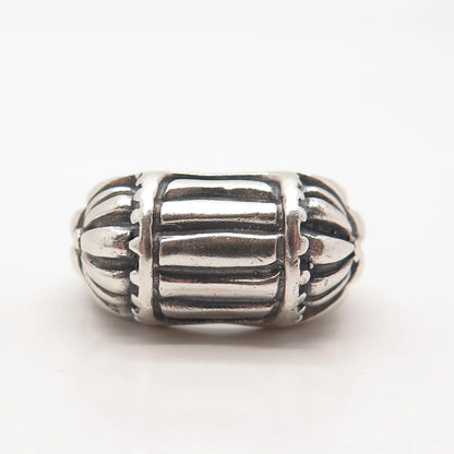 925 Sterling Silver Vintage Tribal Domed Ring Size 7