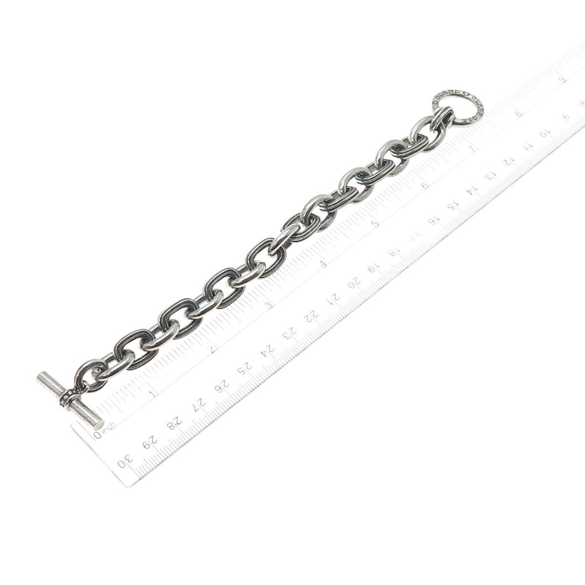 SLANE & SLANE 925 Sterling Silver Vintage Cable Link Oxidized Bracelet 6.25"
