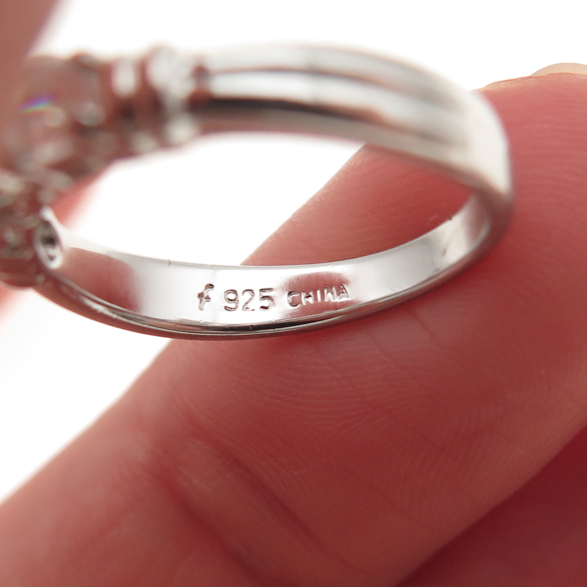 925 Sterling Silver Round-Cut C Z Engagement Ring Size 5.25