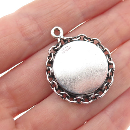 Beau Sterling Silver Antique Art Deco Every Day Is For Our Love Charm Pendant