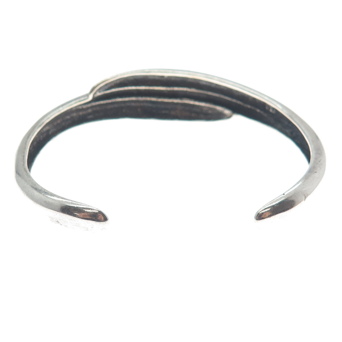 925 Sterling Silver Vintage Modernist Adjustable Cuff Bracelet 6"