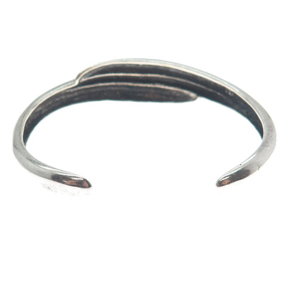 925 Sterling Silver Vintage Modernist Adjustable Cuff Bracelet 6"