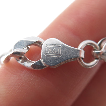 925 Sterling Silver Vintage Italy Figaro Chain Necklace 20"