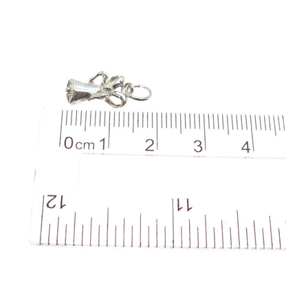 WALDECK 925 Sterling Silver Vintage Bow Bell Minimalist Charm Pendant