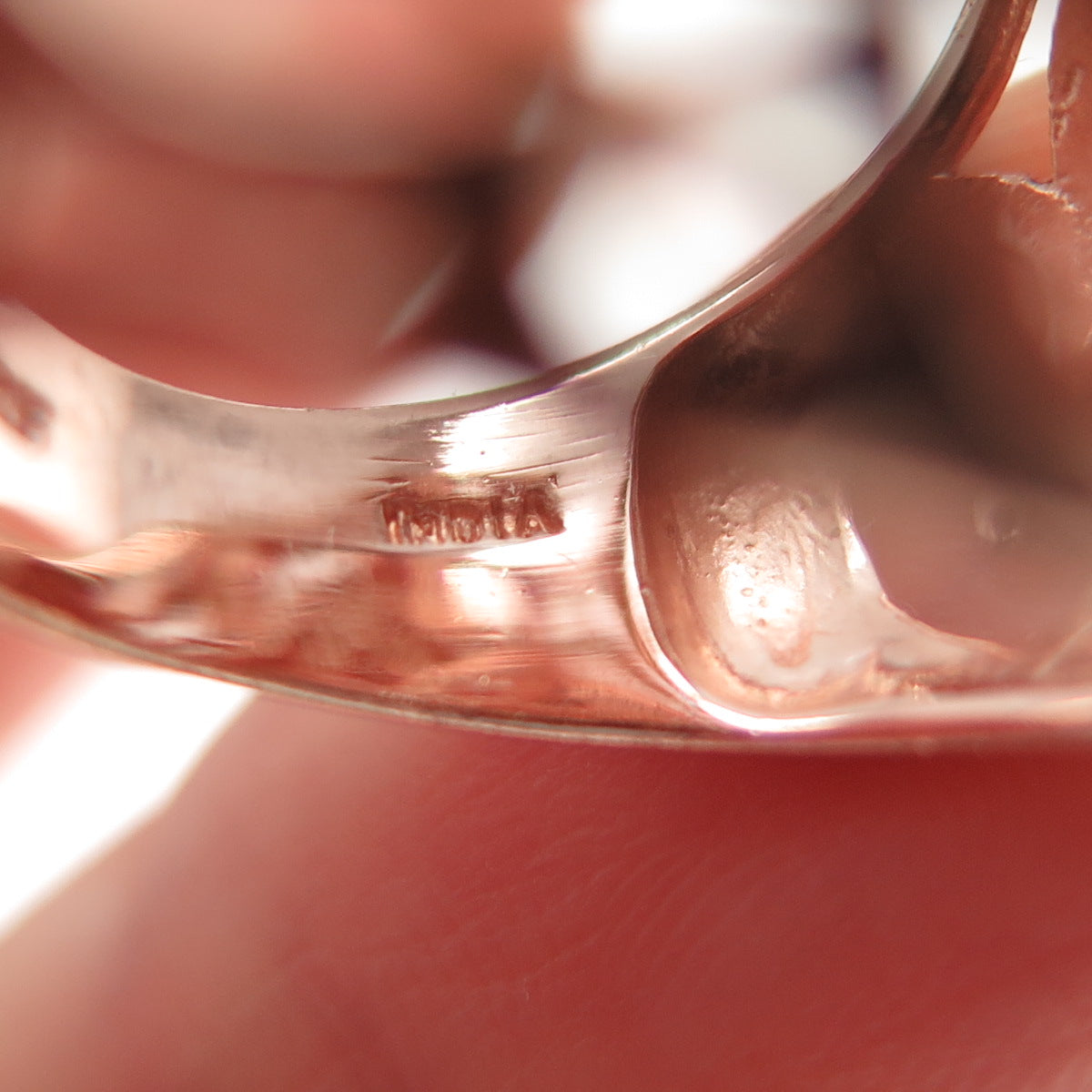 CHUCK CLEMENCY Sterling Silver Rose Gold Plated Amethyst & Topaz Ring Size 5.25