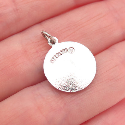 FRENCH & FRANKLIN 925 Sterling Silver Vintage Enamel Dutch Hex Sign Mini Pendant