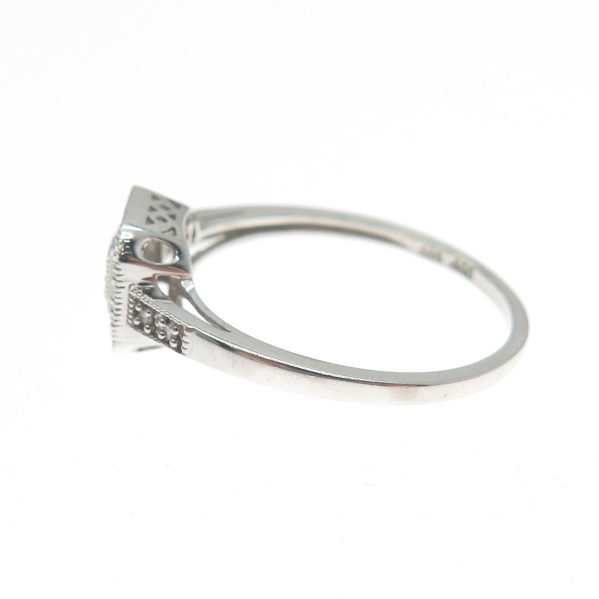 GDC Fine Jewelry 925 Sterling Silver Real Diamond Promise Ring Size 9.25