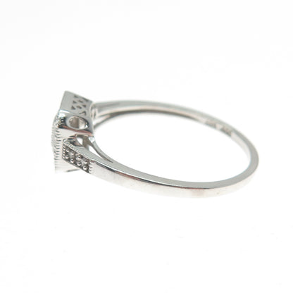 GDC Fine Jewelry 925 Sterling Silver Real Diamond Promise Ring Size 9.25
