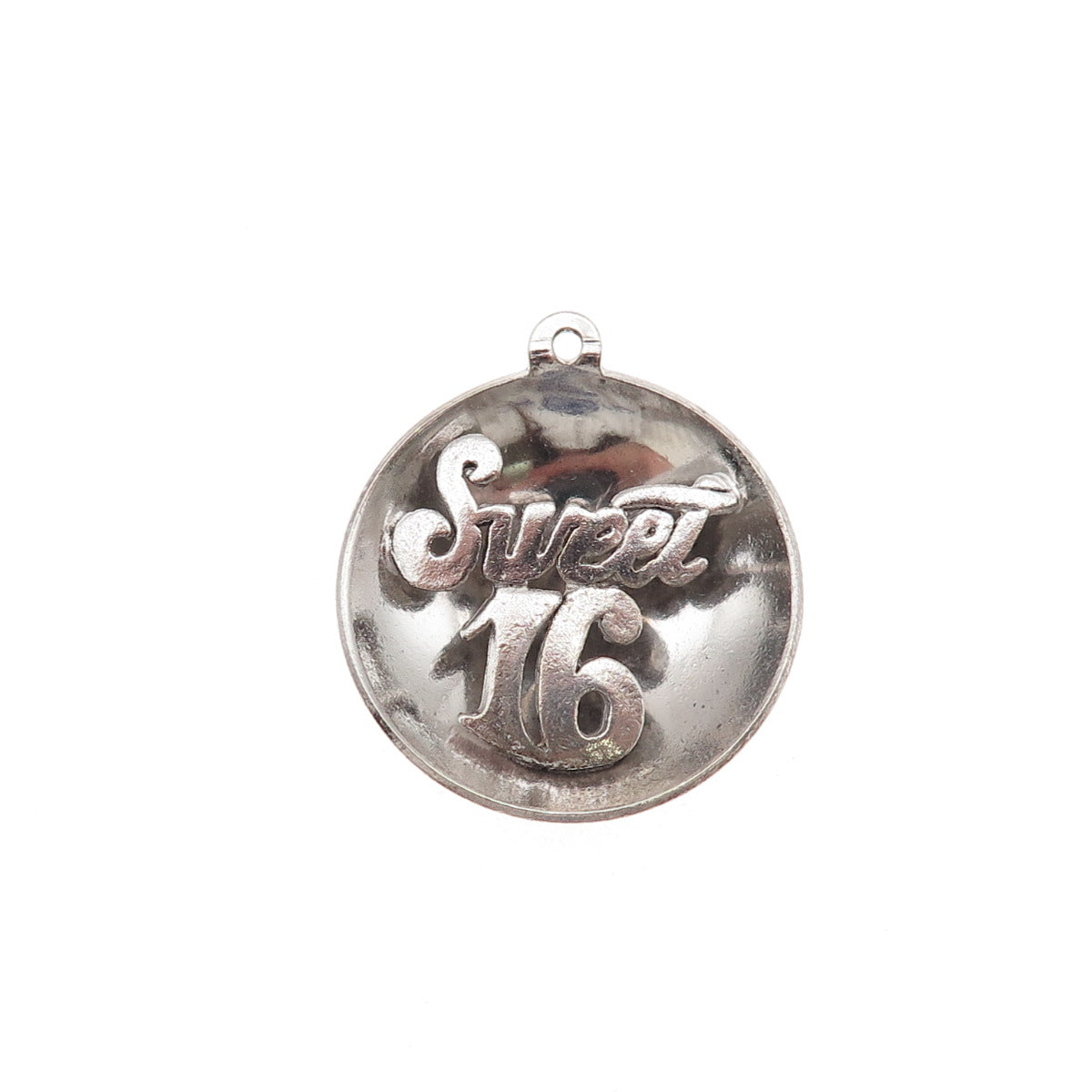 925 Sterling Silver Vintage Sweet 16 Charm Pendant
