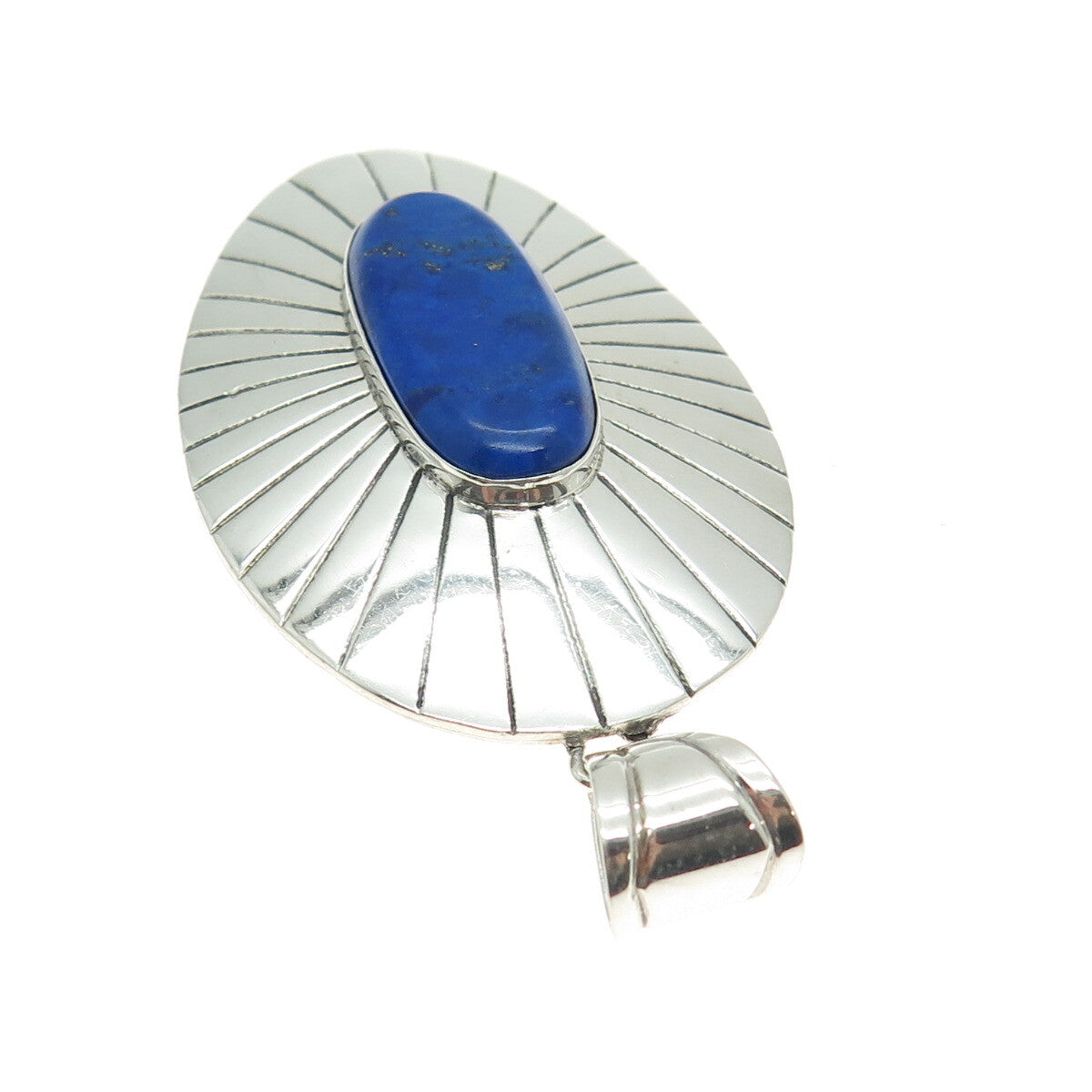 RAGUL CANO 925 Sterling Silver Vintage Mexico Real Lapis Lazuli Tribal Pendant
