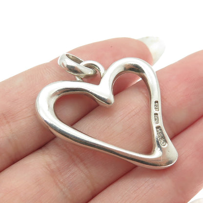 BARSE 925 Sterling Silver Vintage Modernist Open Heart Pendant