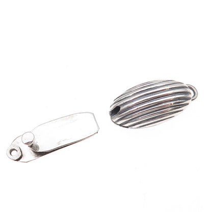 925 Sterling Silver Vintage CII Mexico Bracelet / Necklace Ribbed Box Lock Clasp