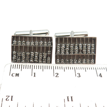 925 Sterling Silver Vintage Hong Kong Abacus Cufflinks