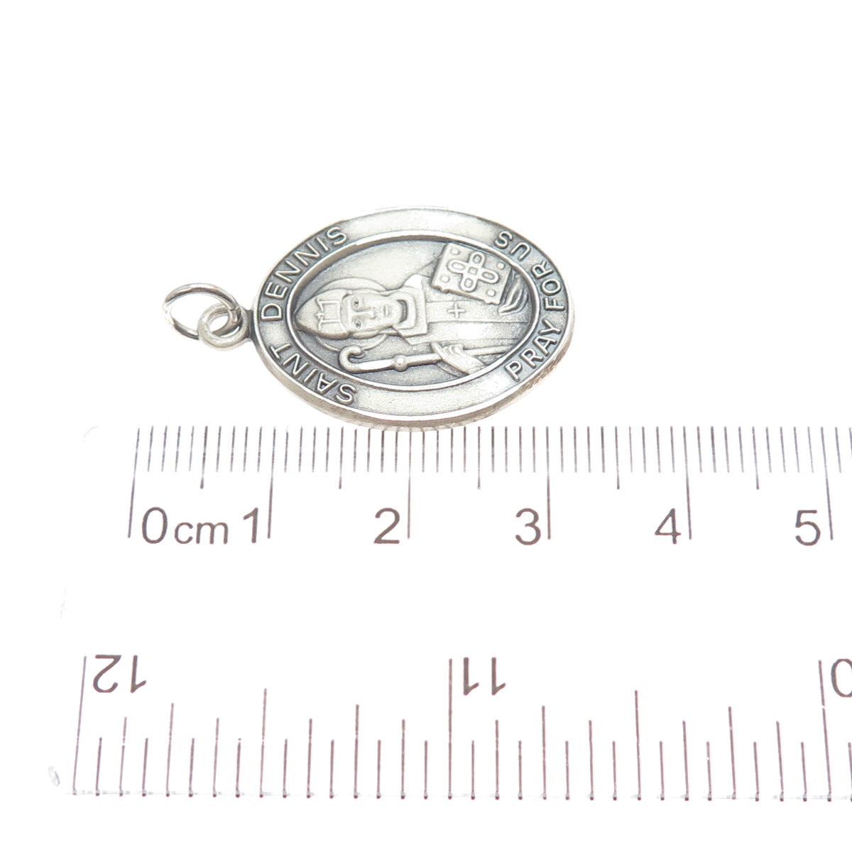 925 Sterling Silver Vintage JCC St. Dennis Religious Charm Pendant