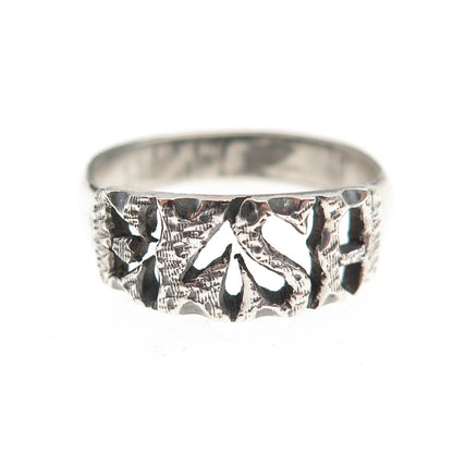 925 Sterling Silver Vintage Elsa Oxidized Name Ring Size 8