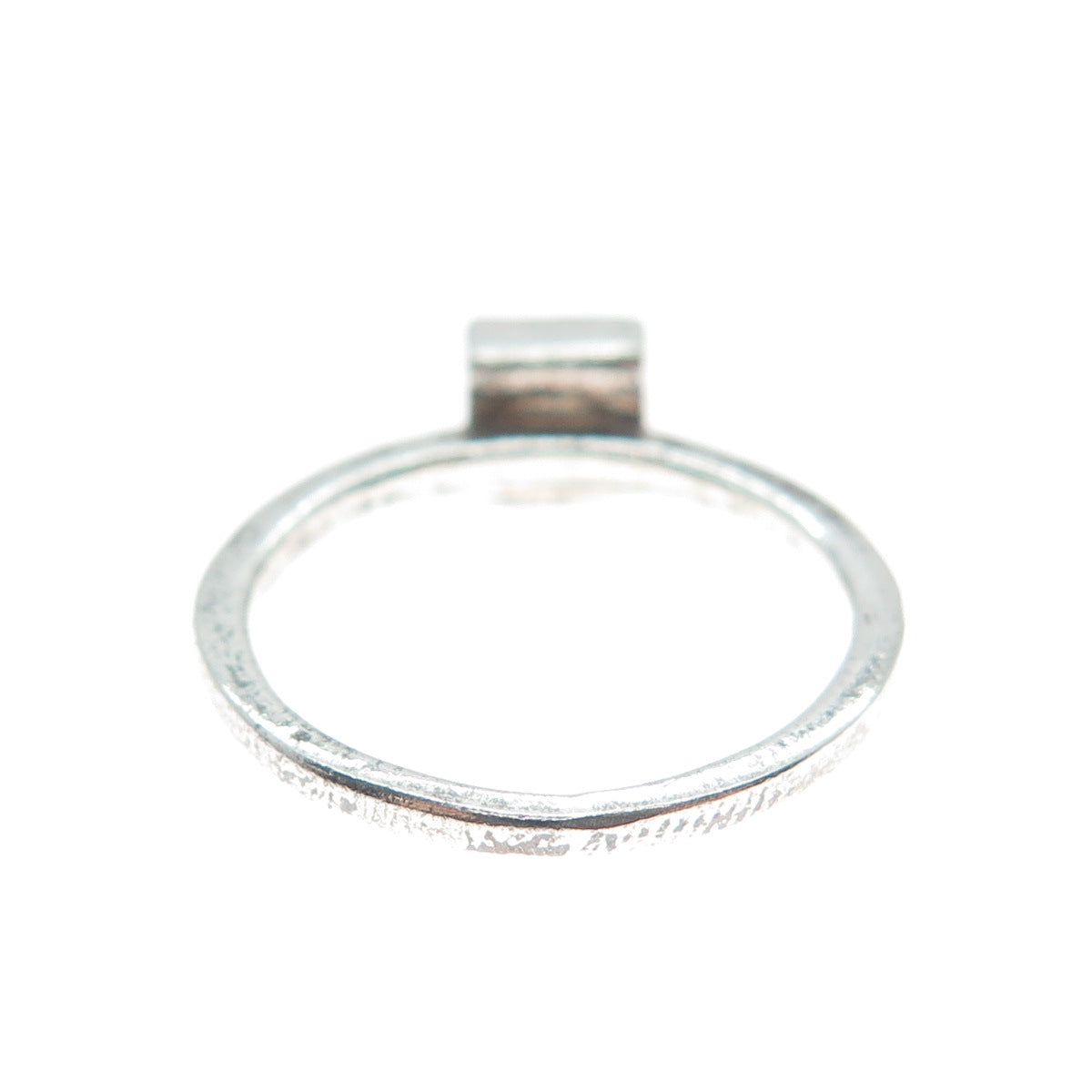 925 Sterling Silver Vintage Princess-Cut C Z Engagement Ring Size 5.25