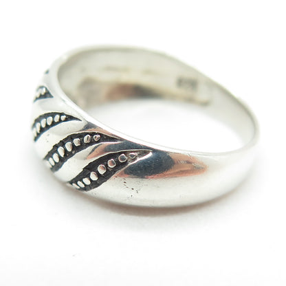 CHAPAL ZENRAY 925 Sterling Silver Vintage Animal Pattern Oxidized Ring Size 7.75