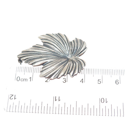 JEWELART 925 Sterling Silver Vintage Maple Leaf Oxidized Pin Brooch