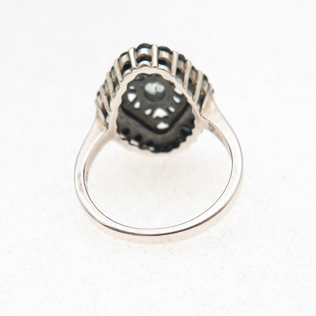 CNA Pranda 925 Sterling Silver Real Sapphire & Blue Topaz Ring Size 6
