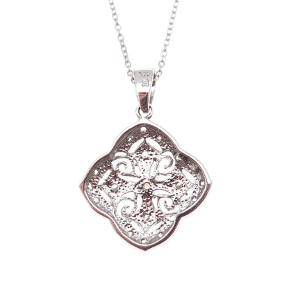 925 Sterling Silver Round-Cut C Z Cross Cable Chain Necklace 18"
