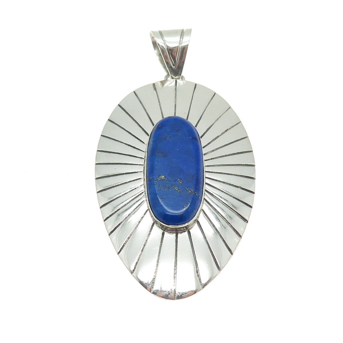 RAGUL CANO 925 Sterling Silver Vintage Mexico Real Lapis Lazuli Tribal Pendant