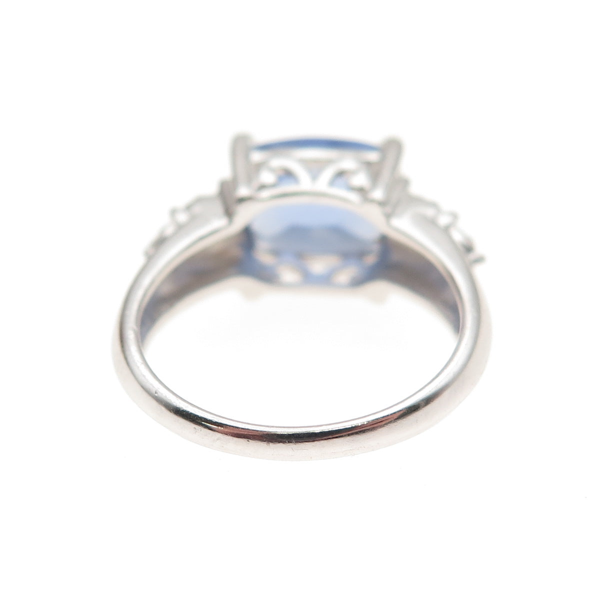 Ross Simons 925 Sterling Silver Real Diamond & Iolite Ring Size 5.25