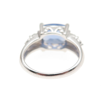 Ross Simons 925 Sterling Silver Real Diamond & Iolite Ring Size 5.25
