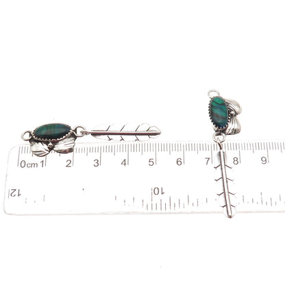 Ben Livingston Navajo Old Pawn Sterling Abalone Shell Feather Jacket Earrings