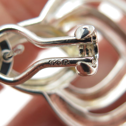 ROSS SIMONS 925 Sterling Silver Vintage Heart Omega Back Earrings